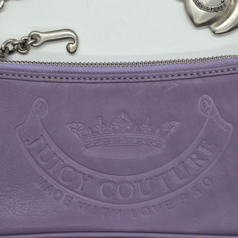 Vintage Y2K Juicy Couture Purple Leather Baguette Bag‎ Purse Love P&G - Picture 7 of 15